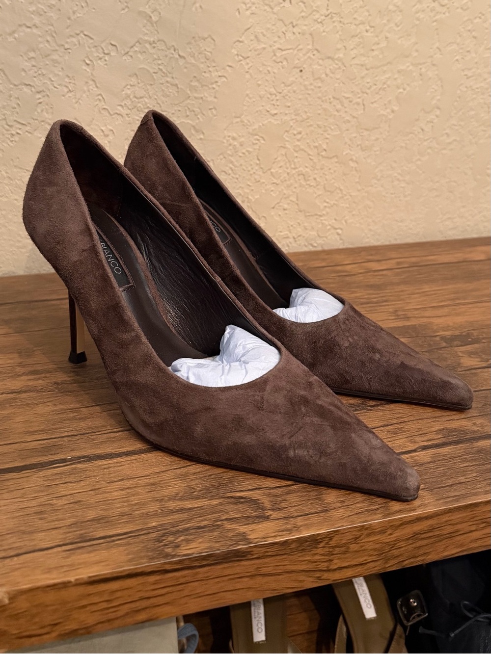 Tony Bianco | NEW! Niki Espresso Suede Pointed Toe Heel 6.5